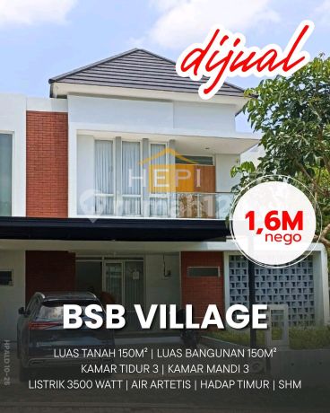 Rumah Keren 2 Lantai Siap Huni Di Cluster Asri Bsb Village