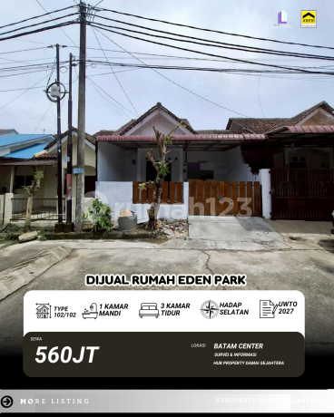 Dijual Cepat Rumah Eden Park Batam Center