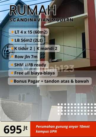 Dijual Rumah Gress Scandinavian Gunung Anyar