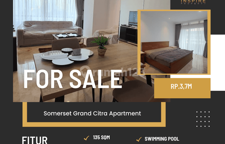 Jual Somerset Grand Citra Apartment 2+1 br furnish siap huni jakarta selatan