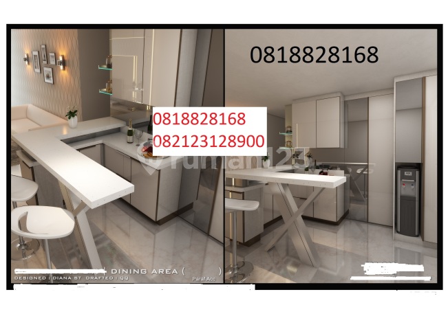 Jual Rugi 40% Apartemen Tlhamrin Executive Residence , Studio 30m2 Lt18/ 33, Shm , Uf / Ff Lux , Kpa
