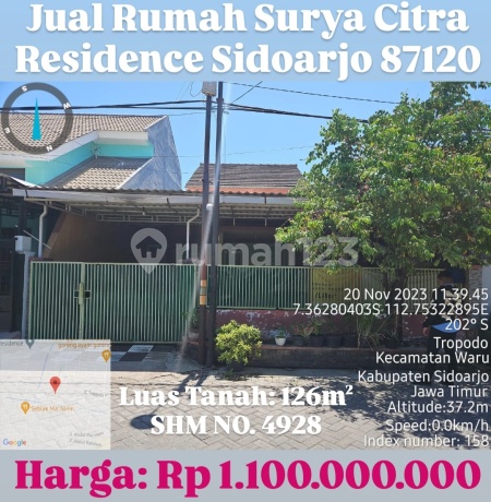 Jual Rumah Surya Citra Residence Sidoarjo Indra 87120