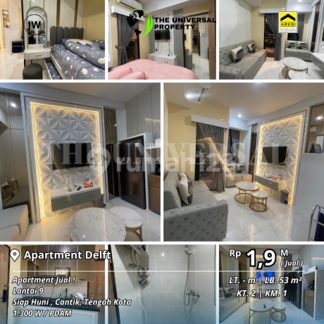 Dijual Apartment Delft Lt 9 2 BR Siap Huni Strategis Dalam Kota