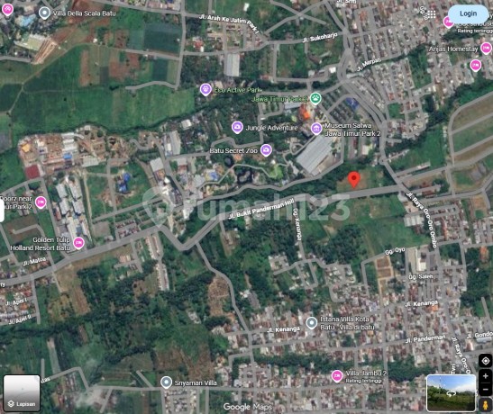 Dijual Tanah 100x50m Komersial Area Panderman Hill Selangkah Golden Tulip Batu Cocok Usaha SHM Selatan