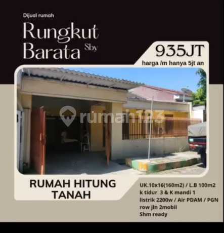 Dijual Rumah Hitung Tanah .rungkut Barata Surabaya .harga Murah 