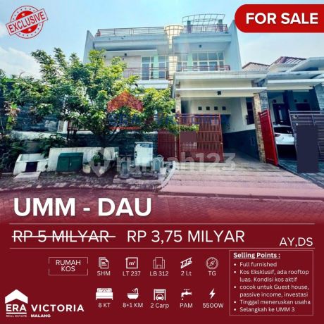 Dijual Rumah Kost Aktif 2 Lantai Dekat Kampus Umm dengan Full Furnished. Dijual Rumah Kost Aktif 2 Lantai Dekat Kampus Umm dengan Full Furnished.