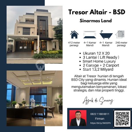 Tresor BSD Rumah Mewah 3 Lantai Private Lift dan Rooftop di Kawasan Premium