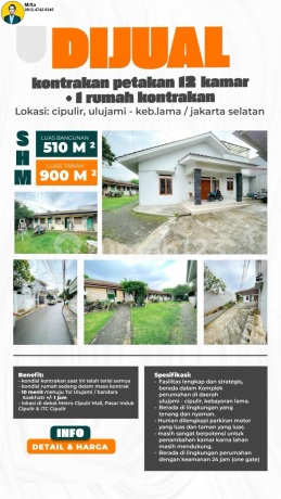 186. Cheap Sale Ready-to-Live House + 12-Door Rental in Ulujami, Pesanggrahan, Cipulir, Kebayoran Lama, South Jakarta – Passive Income