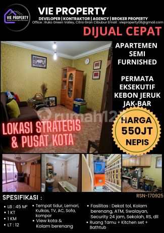 Strategis Dijual Apartemen Full Furnished Di Pos Pengumben Jakbar