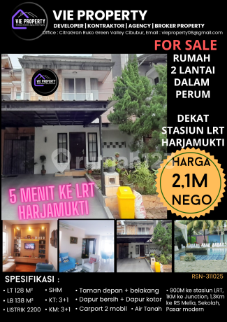 Jual Cepat Rumah 2 Lantai Rapi Dekat Tol Dan Stasiun Lrt Cibubur