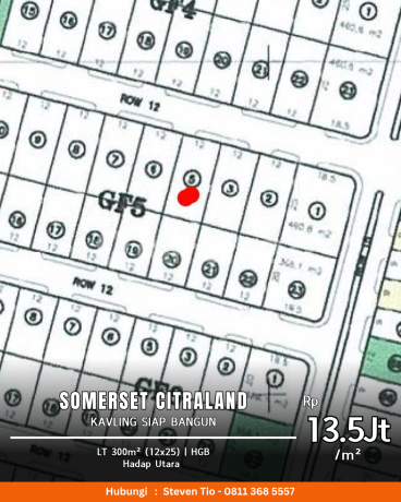 Dijual Kavling Siap Bangun Somerset Gf5 Citraland