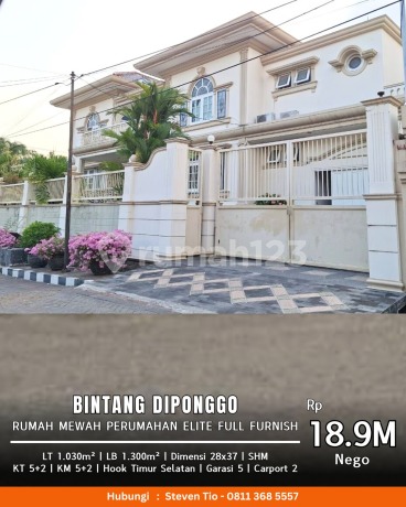 Jual Rumah Mewah Perumahan Elite Bintang Diponggo Full Furnish