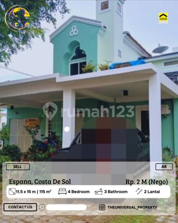 Dijual Rumah 2Lt Siap Huni Cluster Espana Tj Bunga Nego Ar