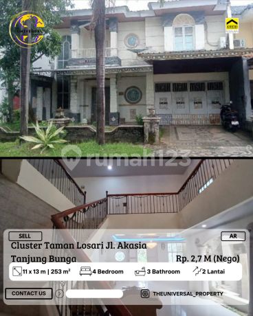 Dijual Rmh 2Lt Taman Losari 2000 Jl. Akasia Tj Bunga 2,7M Nego Ar