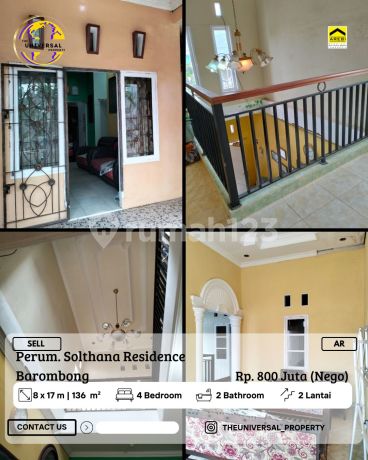Dijual Rmh 2Lt Solthana Residence Barombong 800 Juta Nego Ar