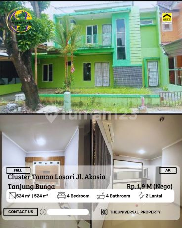 Dijual Rmh 2Lt Taman Losari 2000 Tanjung Bunga 1,9M Nego Ar