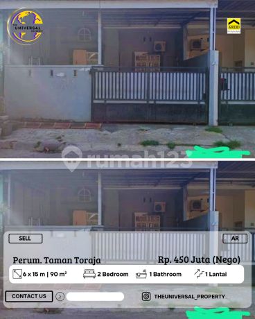 For Sale Cheap 1-Story Minimalist House in Taman Toraja, Negotiable Price Ar