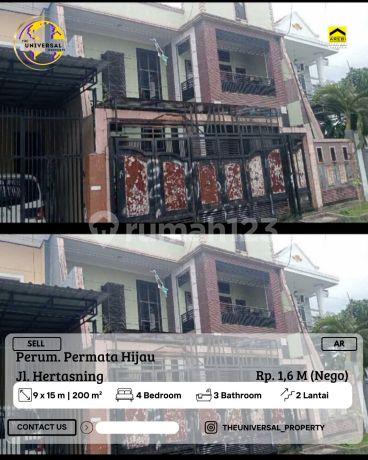 Dijual Rmh 2Lt Permata Hijau Permai Jl. Hertasning 1,6M Nego Ar