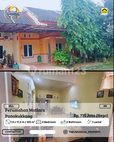 Dijual Rmh 1Lt Perum. Mutiara Panakukkang Toddopuli 775Jt Nego Ar