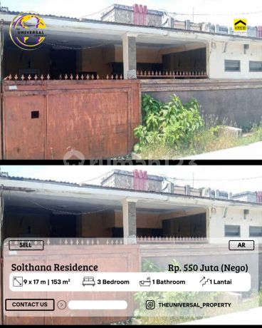 Dijual Rmh Tinggal 1Lt Solthana Residence Barombong 550Jt Nego Ar