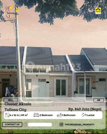 Dijual Rmh Minimalis 1Lt Cluster Akasia Tallasa City 840Jt Nego Ar