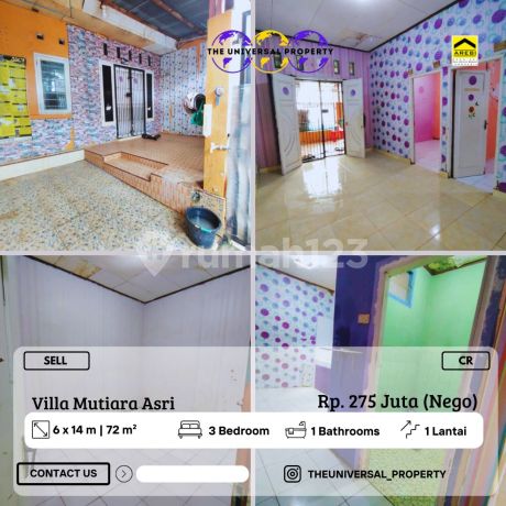 Dijual Rumah Murah 1LT Villa Mutiara Asri Minimalis Nego Tipis CR