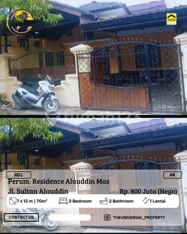 Dijual Rmh 1Lt Residence Alauddin Mas Siap Huni Hrg 800Jt Nego Ar