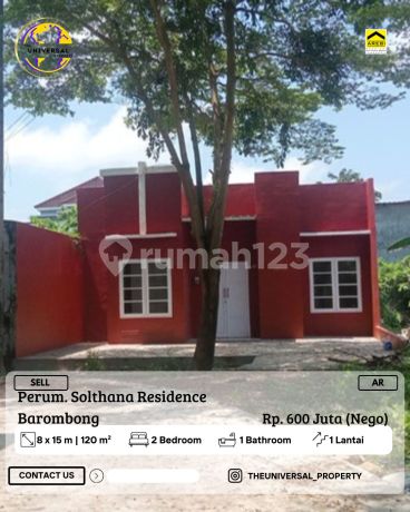 Dijual Rmh 1Lt Solthana Residence Barombong 600 Juta Nego Ar