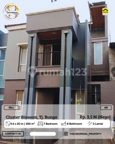 Dijual Rumah Siap Huni 3Lt Cluster Blossom Tj Bunga Hrg Nego Ar