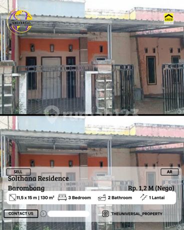 Dijual Rmh 1Lt Perumsolthana Residence Barombong 1,2 M Nego Ar