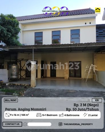 Dijual/Disewakan Rumah 2LT Perum. Anging Mammiri Strategis KN