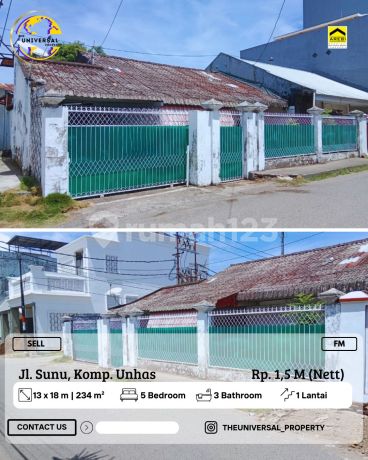 Dijual Rumah 1Lt Siap Huni Strategis Jl Sunu Komp. Unhas Nett Fm