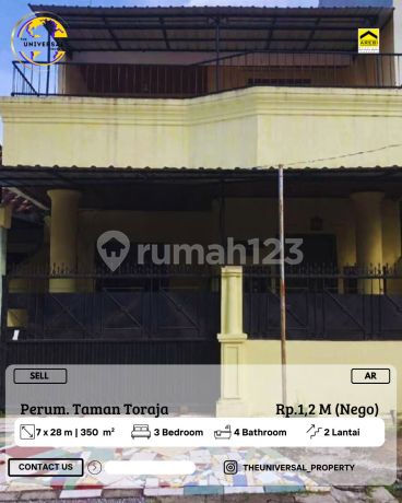 For Sale Ready-to-Occupy 2-Story House in Taman Toraja, Strategic Location, Negotiable For Sale Ready-to-Occupy 2-Story House in Taman Toraja, Strategic Location, Negotiable