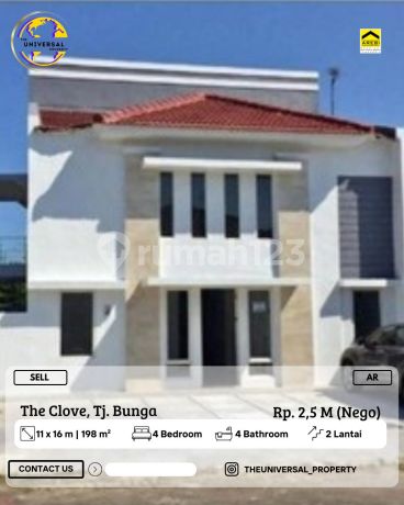Dijual Rumah Cantik 2Lt The Clove Residence Siap Huni Nego Ar
