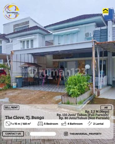Dijual/Disewakan Rumah 2Lt The Clove Residence Siap Huni Nego Ar