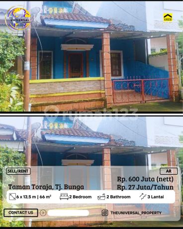 Dijual/Disewakan Rumah Taman Toraja Tanjung Bunga Strategis Ar Dijual/Disewakan Rumah Taman Toraja Tanjung Bunga Strategis Ar
