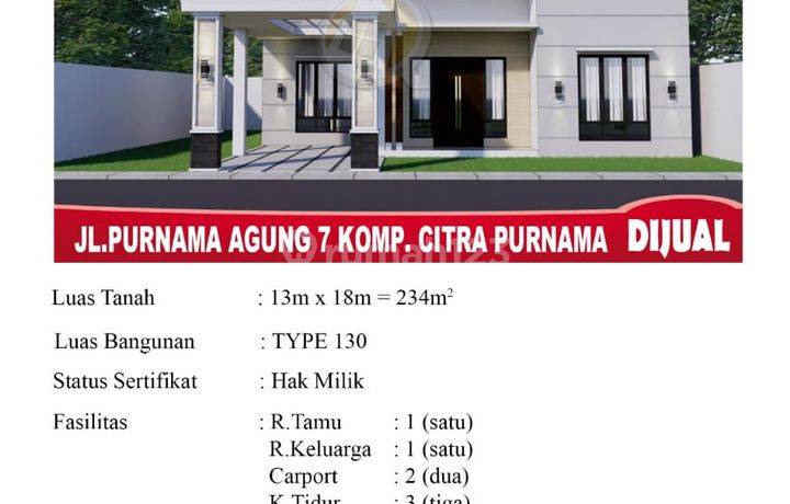 Di Jual Rumah Rumah Jl. Purnama Agung 7 , Pontianak Indonesia