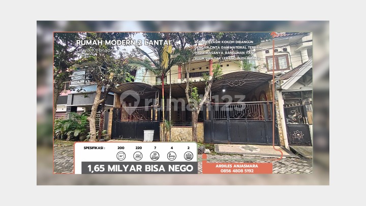 Rumah 2 Lantai, SHM, Dekat Tempat Wisata, Bebas Banjir, Asri