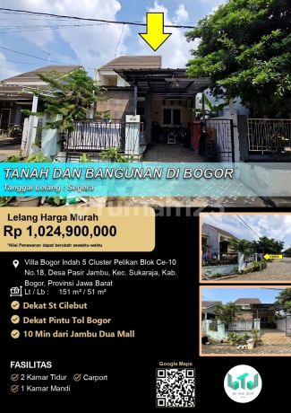 Tanah dan Bangunan Minimalis Siap Huni di Bogor