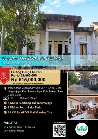 Rumah Tinggal Lapang Luas Minim Renovasi Murah di Bekasi Rumah Tinggal Lapang Luas Minim Renovasi Murah di Bekasi