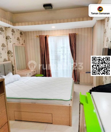 Jual Apartemen Puri Park View Studio Full Furnished - Baru Renovasi, View Pool, 5 Menit ke Tol Kebon Jeruk