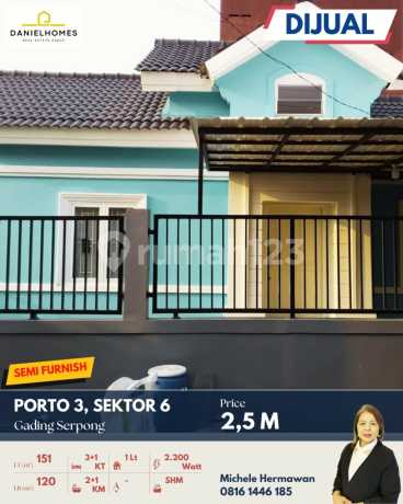 Dijual Rumah Gading Serpong - Porto 3, Sektor 6 ,Akses Mudah ke Area BSD dan Alam Sutera Dijual Rumah Gading Serpong - Porto 3, Sektor 6 ,Akses Mudah ke Area BSD dan Alam Sutera