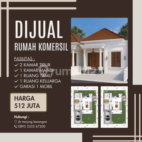 Rumah komersil type 50 lokasi tanjung barangan palembang