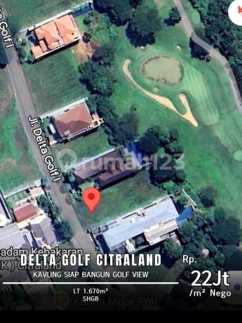 Dijual Tanah Citraland Delta Golf Siap Bangun View Golf