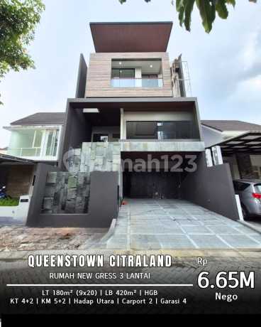 Dijual Rumah Citraland Utama Queenstown 3 Lantai Baru Gress