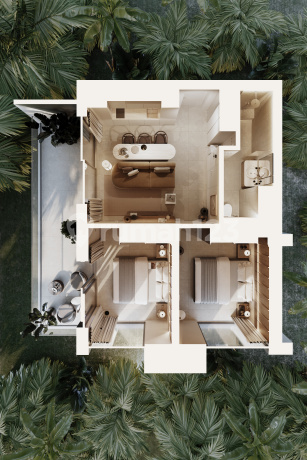 13D 2 bedrooms, corner (4 windows) external side in PGD Aparthotel