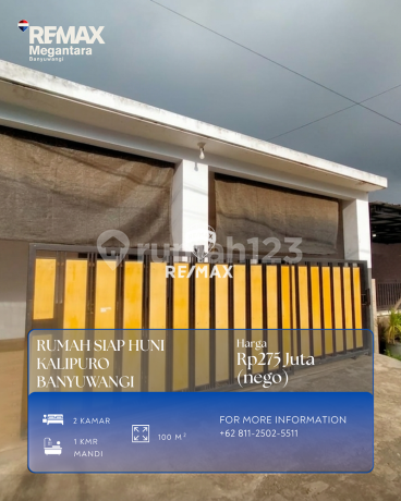 Dijual Rumah Siap Huni - Perumahan Kalipuro Asri, Banyuwangi