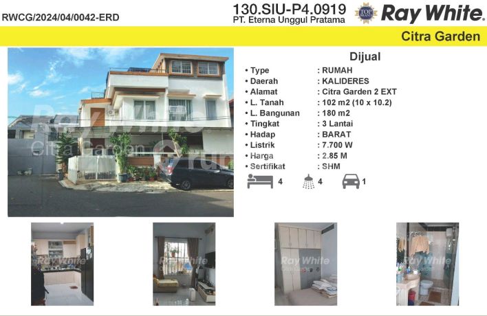 Sell Cheap Luxury House SHM Citra Garden 2 Ext West Jakarta 0042-Erd