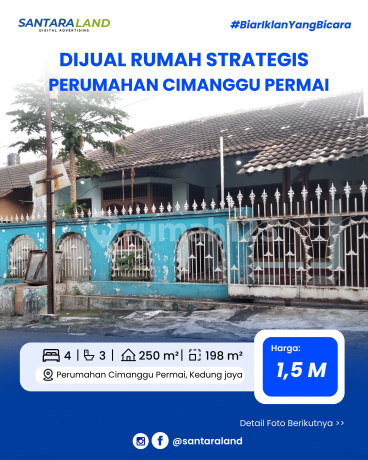 Dijual Rumah 2 Lantai Strategis di Perumahan Cimanggu Permai, Kota Bogor