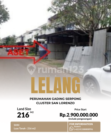 Dilelang Rumah San Lorenzo Gading Serpong